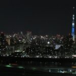 ＜西側の夜景＞　高速中央環状線と東京都心